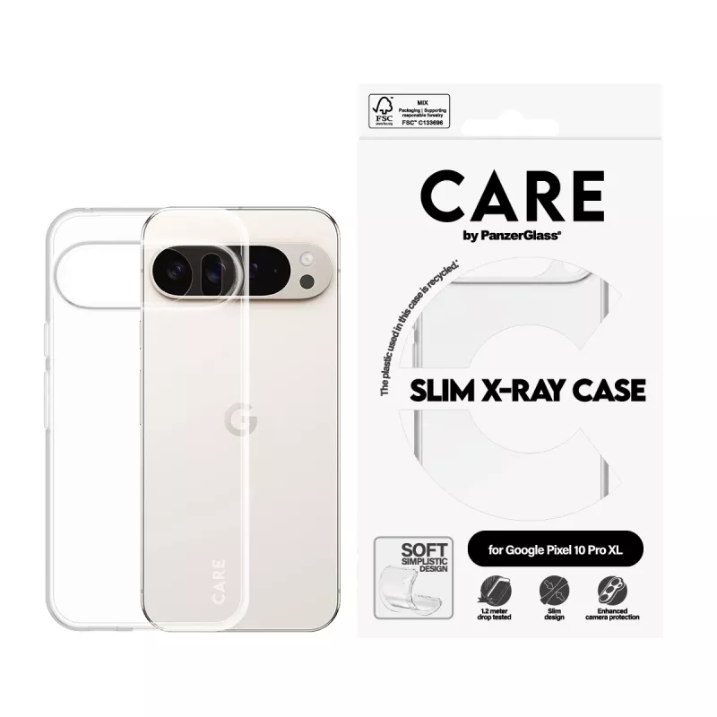 PanzerGlass CARE by Fashionable Case Skaidrus X-Ray Minkštas Dėklas Google Pixel 10 Pro XL