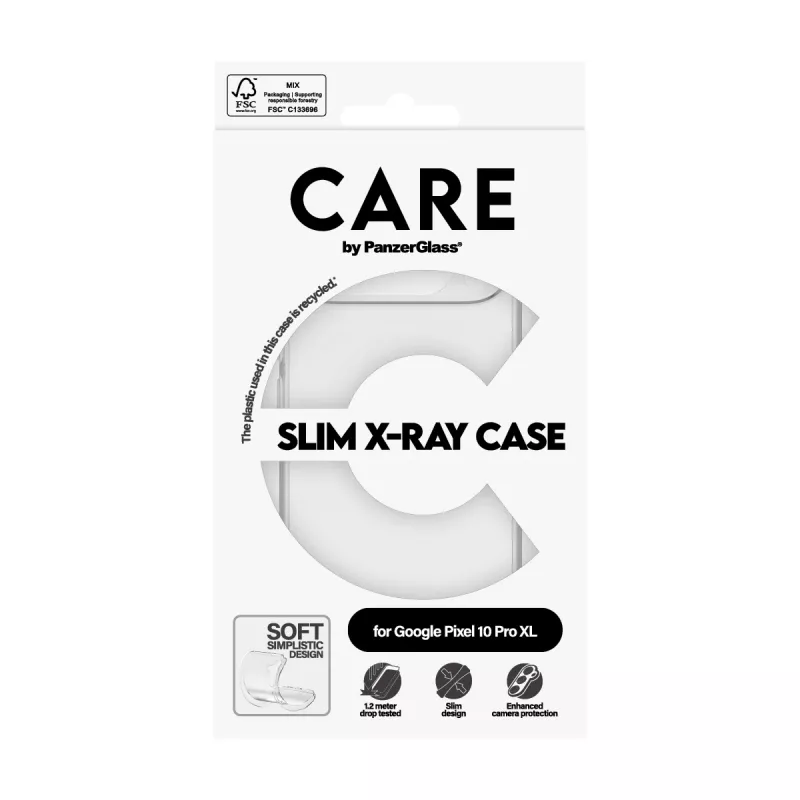 PanzerGlass CARE by Fashionable Case Skaidrus X-Ray Minkštas Dėklas Google Pixel 10 Pro XL