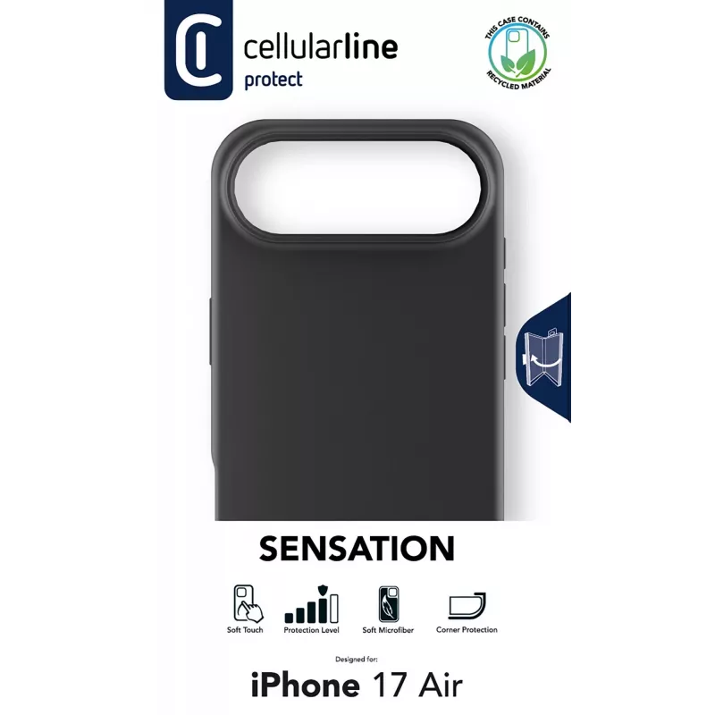 Cellularline Sensation - itin minkštas silikoninis dėklas iPhone Air, švelnus liesti, elegantiška apsauga