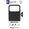 Cellularline Sensation – Minkštas silikoninis dėklas iPhone 17 Pro, švelnaus prisilietimo apdaila, juodos spalvos