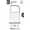 Cellularline Clear Protect - Kietas dėklas iPhone 17 Pro su guminiais kraštais