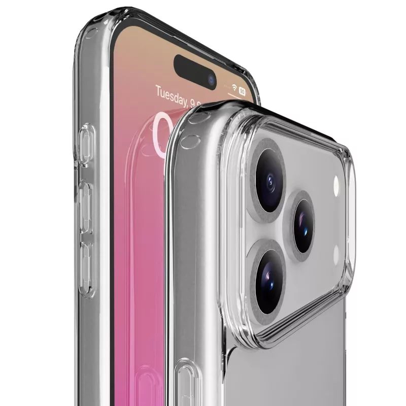 Cellularline Clear Protect kietas dėklas su guminiais kraštais, iPhone 17 Pro Max, skaidrus