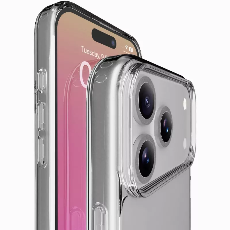Cellularline Clear Protect kietas dėklas su guminiais kraštais, iPhone 17 Pro Max, skaidrus