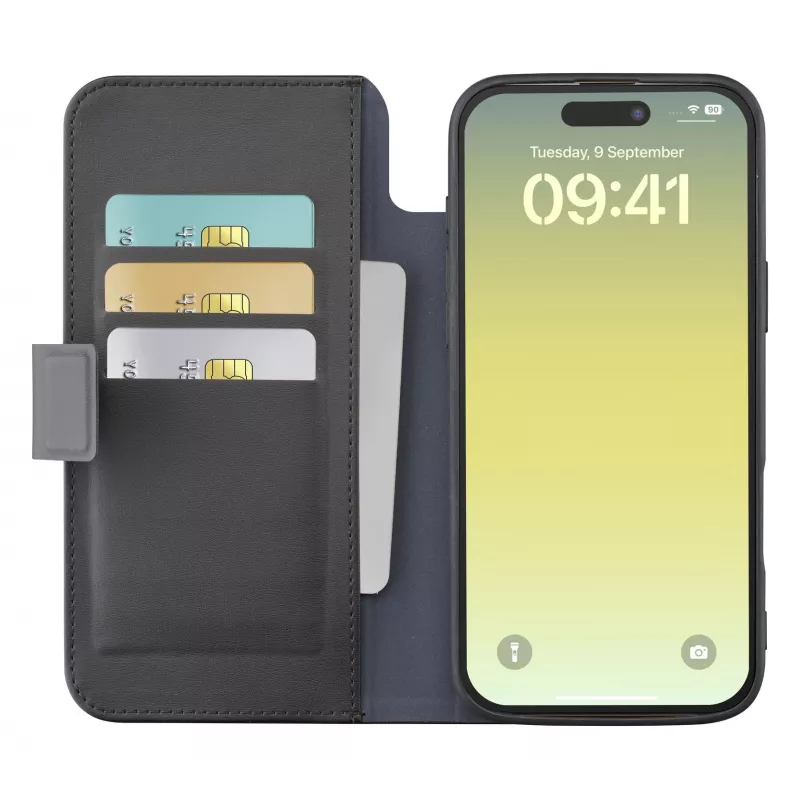 Cellularline Book Agenda dėklas iPhone Air su magnetiniu užsegimu, dirbtinės odos, juodas