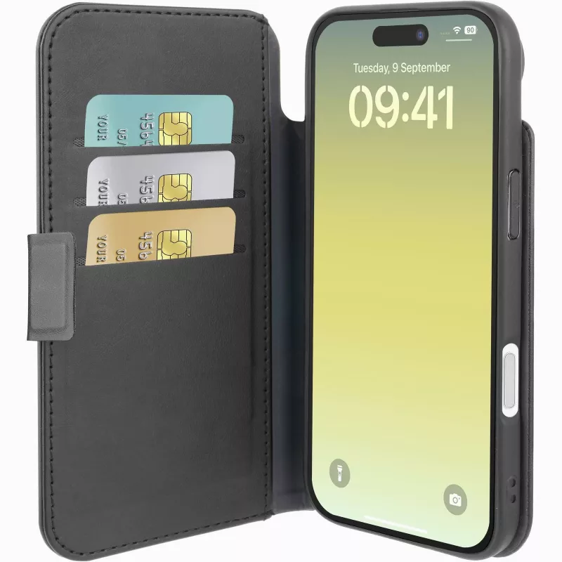 Cellularline Book Agenda dėklas iPhone Air su magnetiniu užsegimu, dirbtinės odos, juodas