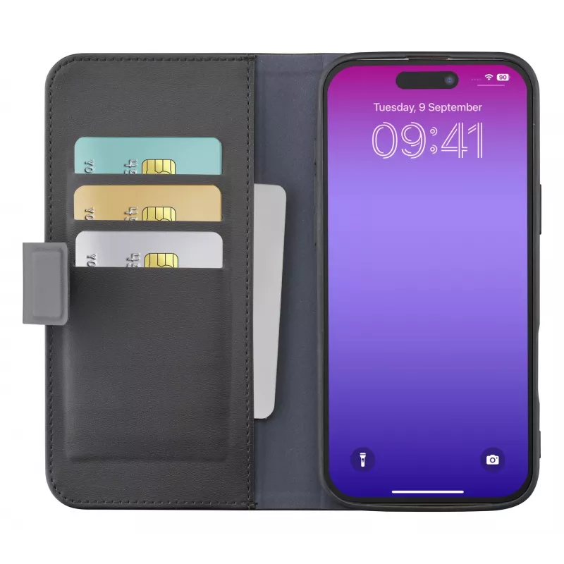 Cellularline Book Agenda dėklas iPhone 17 Pro su magnetiniu užraktu, dirbtinės odos apdaila