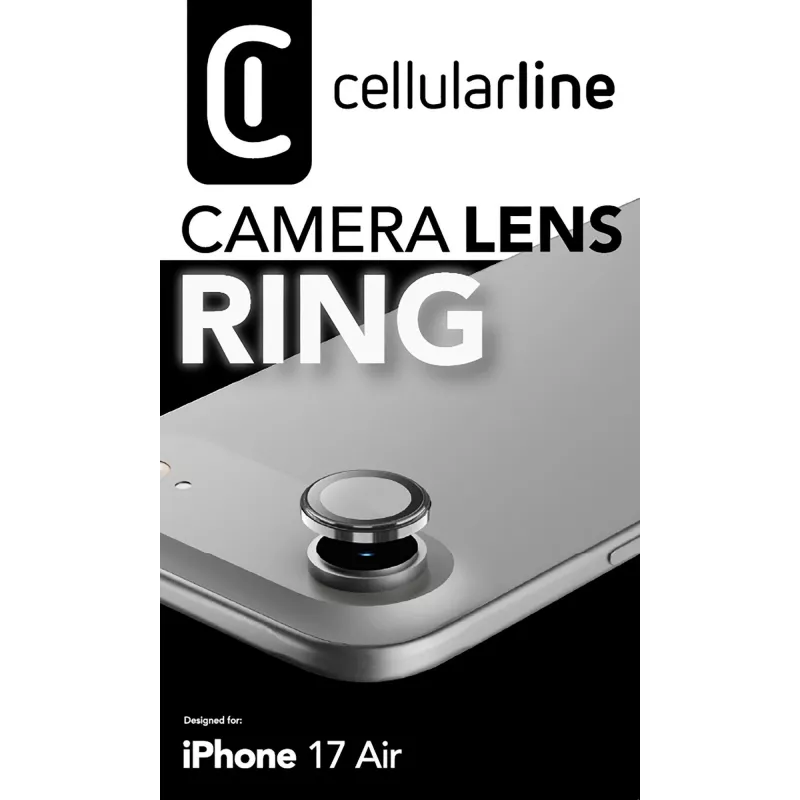 Cellularline Camera Lens Ring - iPhone Air grūdintas stiklas fotoaparato apsaugai