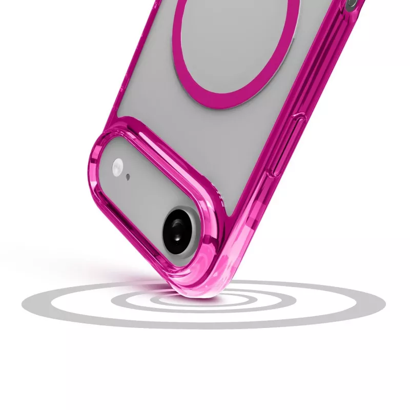 Cellularline Iconic Mag – permatomas iPhone dėklas su spalvotais kraštais, suderinamas su MagSafe