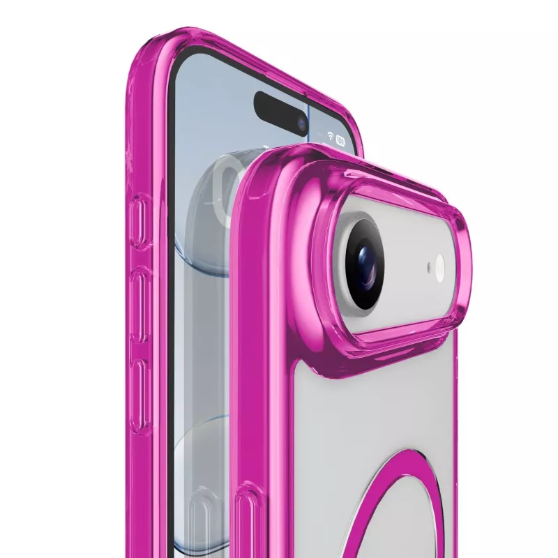 Cellularline Iconic Mag – permatomas iPhone dėklas su spalvotais kraštais, suderinamas su MagSafe