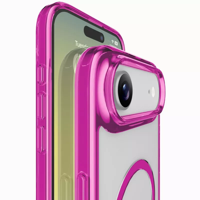 Cellularline Iconic Mag – permatomas iPhone dėklas su spalvotais kraštais, suderinamas su MagSafe