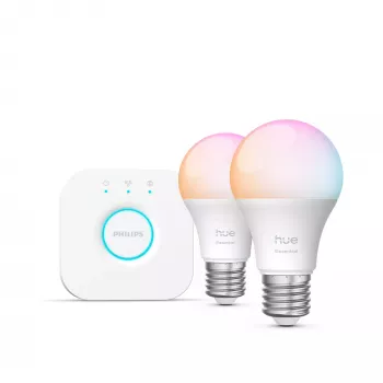 Philips Hue White and colour ambience Essential pradinis rinkinys: 2 E27 išmanios lemputės (806 lm)