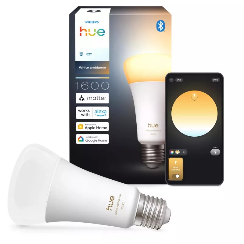 Philips Hue White ambience A67 – E27 išmanioji lemputė – 1600 liumenų