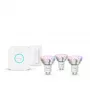 Philips Hue White and colour ambience Essential pradinis rinkinys: 3 GU10 protingos lemputės (345 lm) + reguliatorius