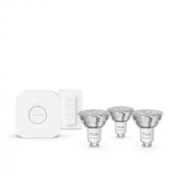 Philips Hue White and colour ambience Essential pradinis rinkinys: 3 GU10 protingos lemputės (345 lm) + reguliatorius