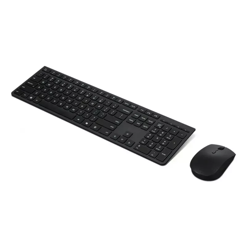 Belaidžio ryšio klaviatūros ir pelės rinkinys Lenovo 4X31R64328 — Pilno dydžio (100%), RF Wireless + Bluetooth, vokiškas išdėstymas, juoda