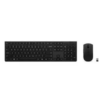 Belaidžio ryšio klaviatūros ir pelės rinkinys Lenovo 4X31R64328 — Pilno dydžio (100%), RF Wireless + Bluetooth, vokiškas išdėstymas, juoda