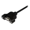 StarTech.com 1 ft Panel Mount USB laidas A į A - M/M, 0,3 m, USB A, USB A, USB 2.0, Vyriška/Moteriška, Juoda