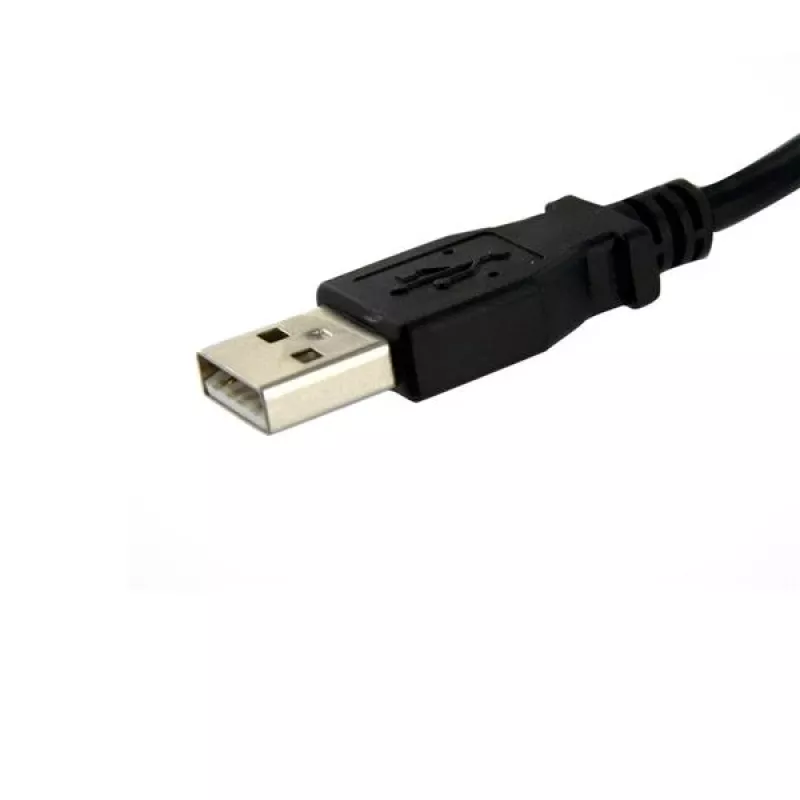 StarTech.com 1 ft Panel Mount USB laidas A į A - M/M, 0,3 m, USB A, USB A, USB 2.0, Vyriška/Moteriška, Juoda