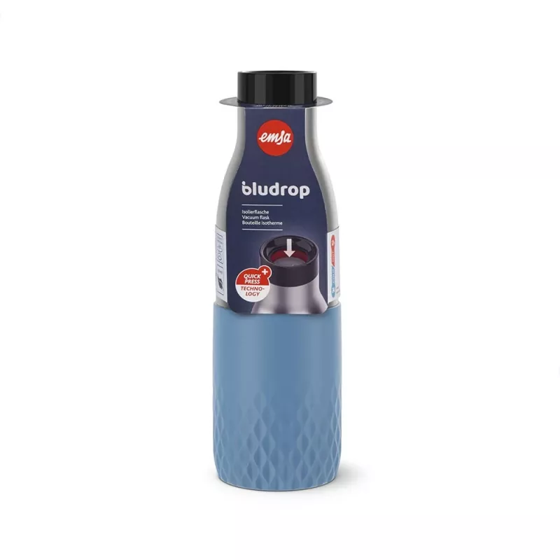 EMSA Bludrop Sleeve N3110700 gertuvė sportui, 500 ml, nerūdijantis plienas, mėlyna