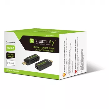 Techly IDATA EXT-E70S HDMI prailgintuvas AV siųstuvas ir imtuvas juodas