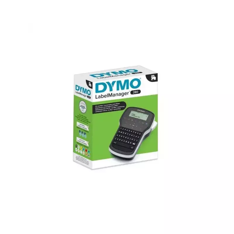 DYMO LabelManager 280 etikečių spausdintuvas | Nešiojamas įkraunamas etikečių spausdintuvas su QWERTY klaviatūra | Įskaitant juodai baltą D1 juostelę (12 mm) | Namams ir biurui