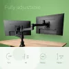 R-Go Tools monitorinė ranka R-Go Zepher Dual, dviem monitoriams, pilnai reguliuojama, 0–8 kg talpa, 100% žiedinė, juoda