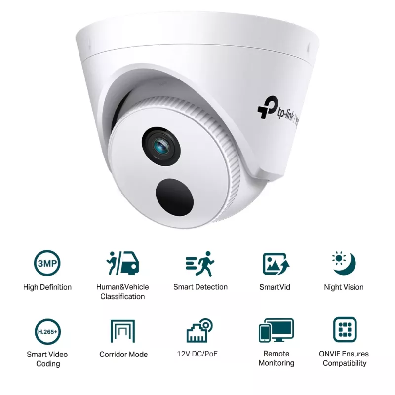 IP stebėjimo kamera TP-Link VIGI C430I, 3 MP, 2304 × 1296, vidaus / lauko, lubinė