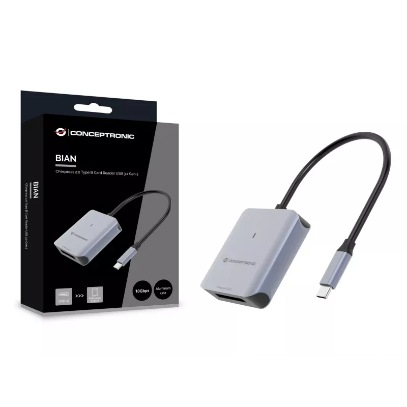 Conceptronic BIAN08G CFexpress 2.0 Type B kortelių skaitytuvas USB 3.2 Gen 2