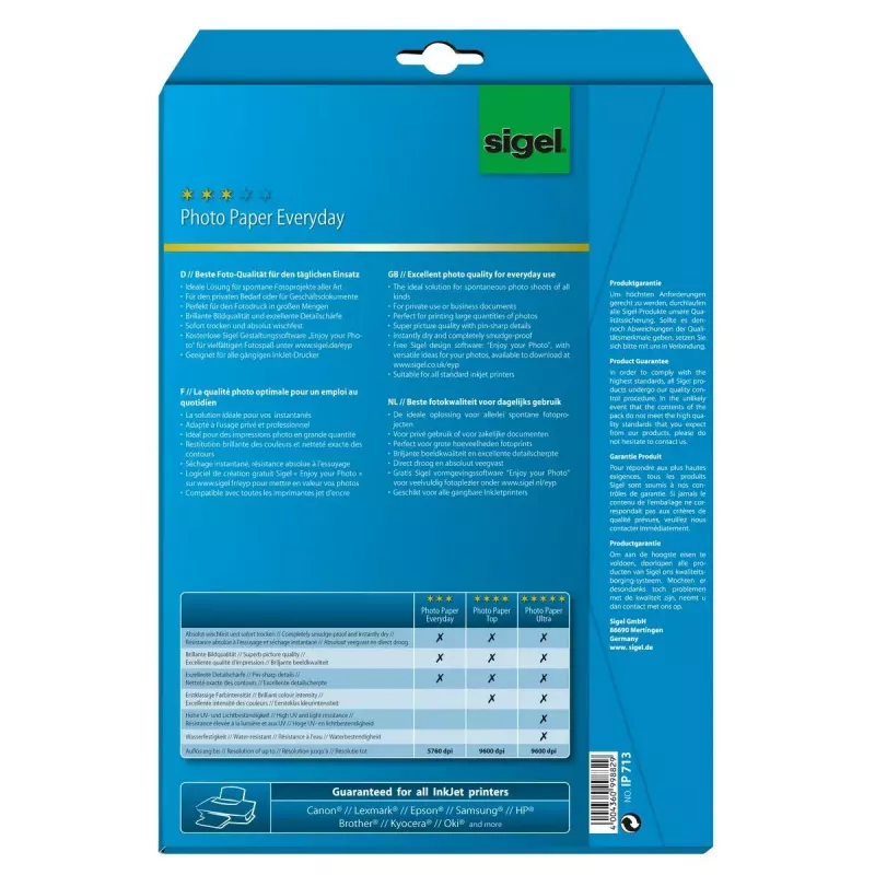 Fotopopierius A4 Sigel IP713 blizgus 20 lapų baltas