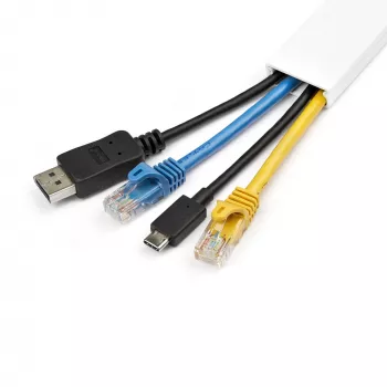 StarTech.com kabelių valdymo kanalas su lipnia juosta ir dangteliu, 32 mm x 11 mm, 1 m, PVC, baltas