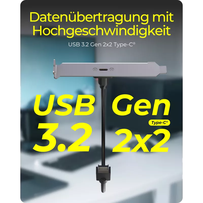 ICY BOX USB Type-C galinis skydelis su vidine USB Type-E jungtimi