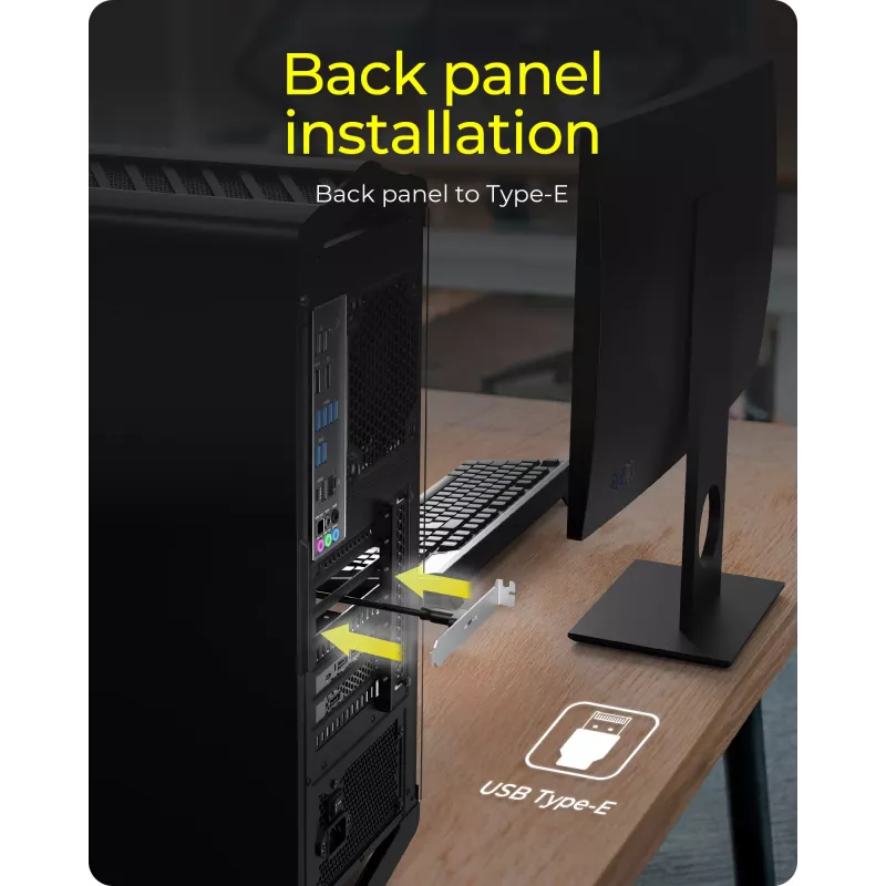 ICY BOX USB Type-C galinis skydelis su vidine USB Type-E jungtimi