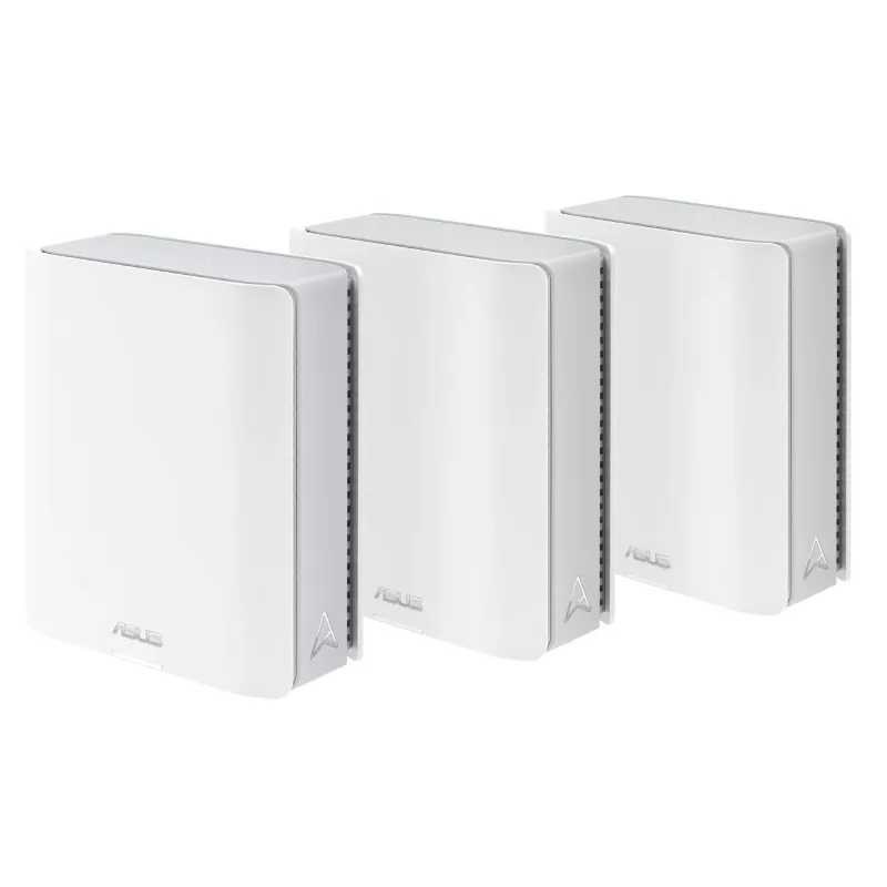 ASUS ZenWiFi BT8 triju dažnių juostų (2,4 GHz / 5 GHz / 6 GHz) Wi-Fi 7 (802.11be) tinklo sistema, balta, 3 vidiniai moduliai