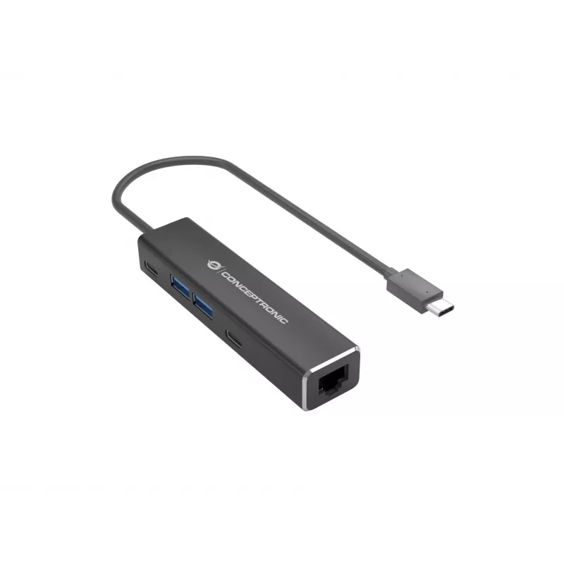 Conceptronic ABBY14B 2.5G Ethernet USB 3.2 Gen 1 adapteris su USB šakotuvu, 2.5GbE, USB-A x 2, USB-C x 2