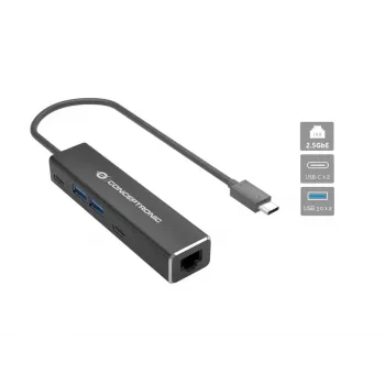 Conceptronic ABBY14B 2.5G Ethernet USB 3.2 Gen 1 adapteris su USB šakotuvu, 2.5GbE, USB-A x 2, USB-C x 2