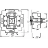 Jungiklis 1P Busch-Jaeger 1413-0-0491 — vienpolis, 250 V AC, 10 A, mėlynas metalikas, 71×71×25 mm