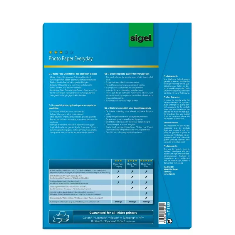 Foto popierius A4 Sigel T1155 aukšto blizgesio