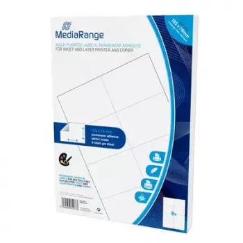 Lipnūs etikečių lapai MediaRange MRINK145, 105x74 mm, 400 vnt., balti