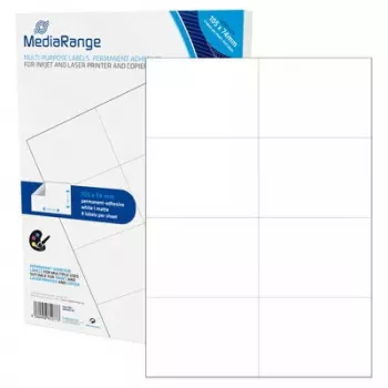 Lipnūs etikečių lapai MediaRange MRINK145, 105x74 mm, 400 vnt., balti