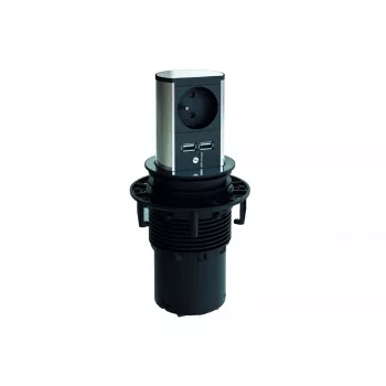 Prailginimo laidas Bachmann 928.017 2 m, 1 kištukinis lizdas, vidaus naudojimui, juodas/sidabrinis