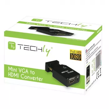 Techly Mini keitiklis VGA su garsu į HDMI IDATA VGA-HDMINI