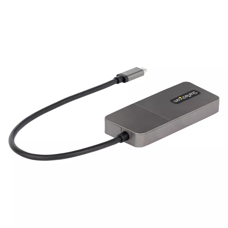 StarTech.com 3 prievadų USB-C kelių monitorių adapteris, USB Type-C į 3x DisplayPort 1.4 MST šakotuvas, trigubas 4K 60Hz nešiojamojo kompiuterio ekrano plėtinys / skirstytuvas, HDR, ilgas įmontuotas kabelis – tik Windows