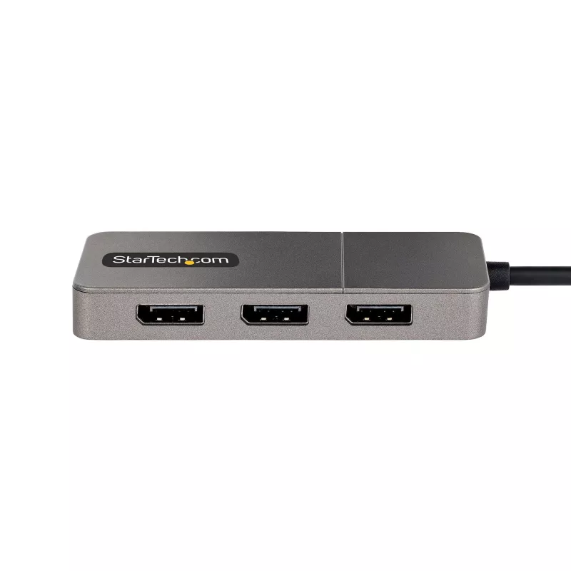 StarTech.com 3 prievadų USB-C kelių monitorių adapteris, USB Type-C į 3x DisplayPort 1.4 MST šakotuvas, trigubas 4K 60Hz nešiojamojo kompiuterio ekrano plėtinys / skirstytuvas, HDR, ilgas įmontuotas kabelis – tik Windows