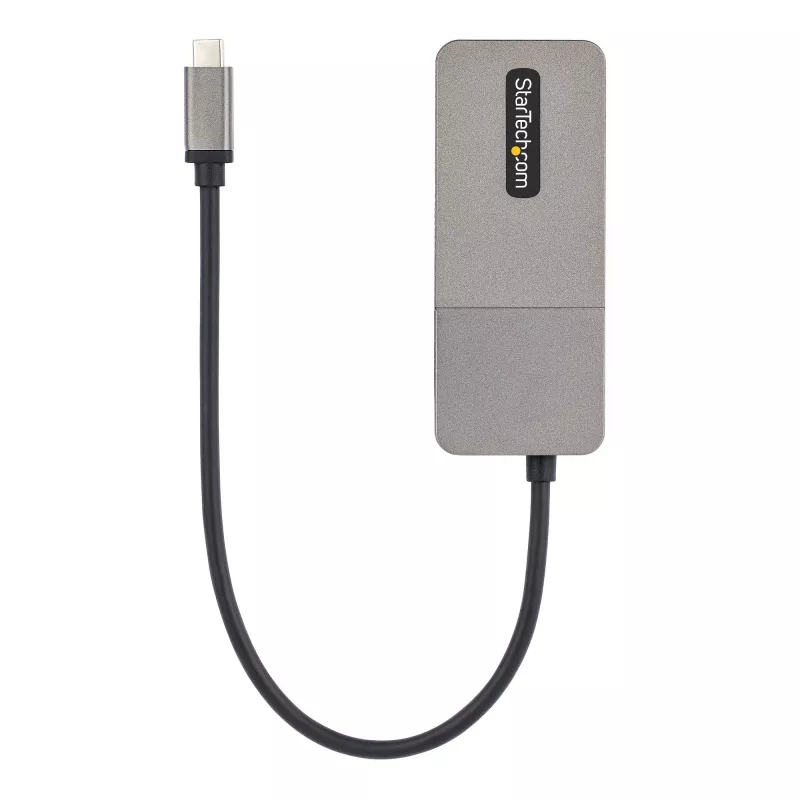 StarTech.com 3 prievadų USB-C kelių monitorių adapteris, USB Type-C į 3x DisplayPort 1.4 MST šakotuvas, trigubas 4K 60Hz nešiojamojo kompiuterio ekrano plėtinys / skirstytuvas, HDR, ilgas įmontuotas kabelis – tik Windows