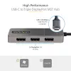 StarTech.com 3 prievadų USB-C kelių monitorių adapteris, USB Type-C į 3x DisplayPort 1.4 MST šakotuvas, trigubas 4K 60Hz nešiojamojo kompiuterio ekrano plėtinys / skirstytuvas, HDR, ilgas įmontuotas kabelis – tik Windows