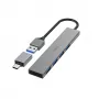 USB 3.2 Gen 1 šakotuvas Hama 00200141, 4x USB-A, 5 Gbit/s, pilkas