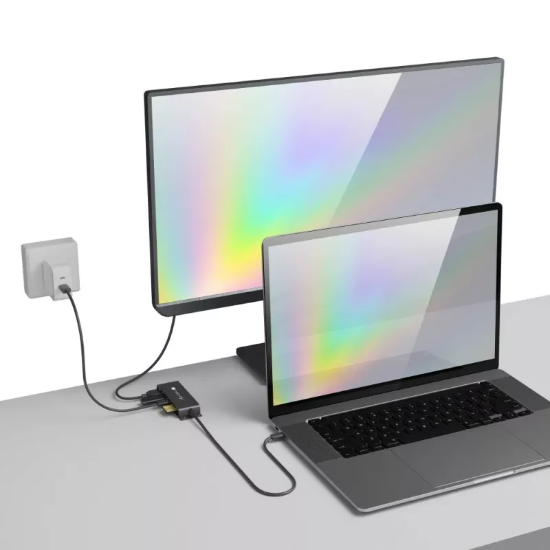 Techly IADAP-USBC-935 belaidė stotelė / USB šakotuvas, USB 3.2 Gen 1 (3.1 Gen 1) Type-C, juoda