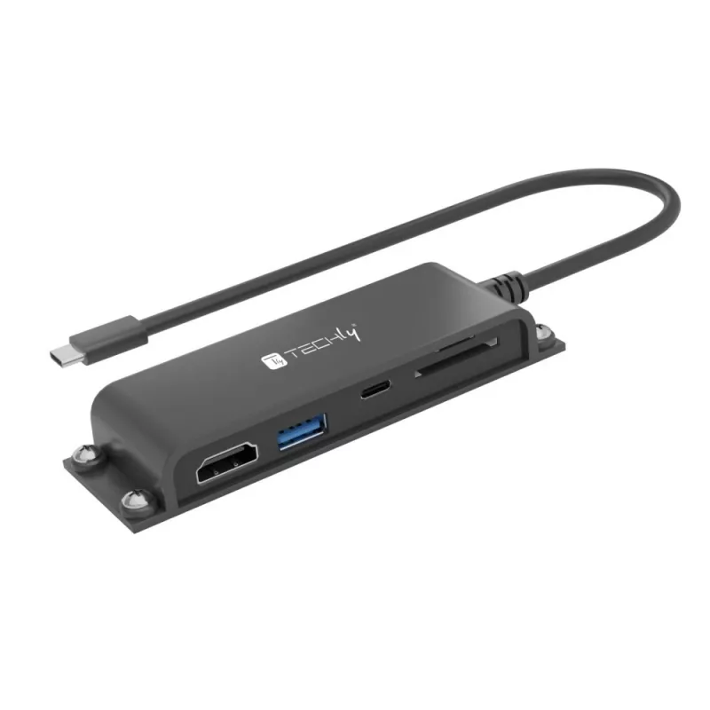Techly IADAP-USBC-935 belaidė stotelė / USB šakotuvas, USB 3.2 Gen 1 (3.1 Gen 1) Type-C, juoda