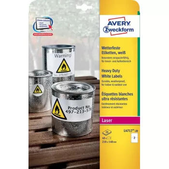 Lipni etiketė Avery L4717-20 užapvalintas stačiakampis