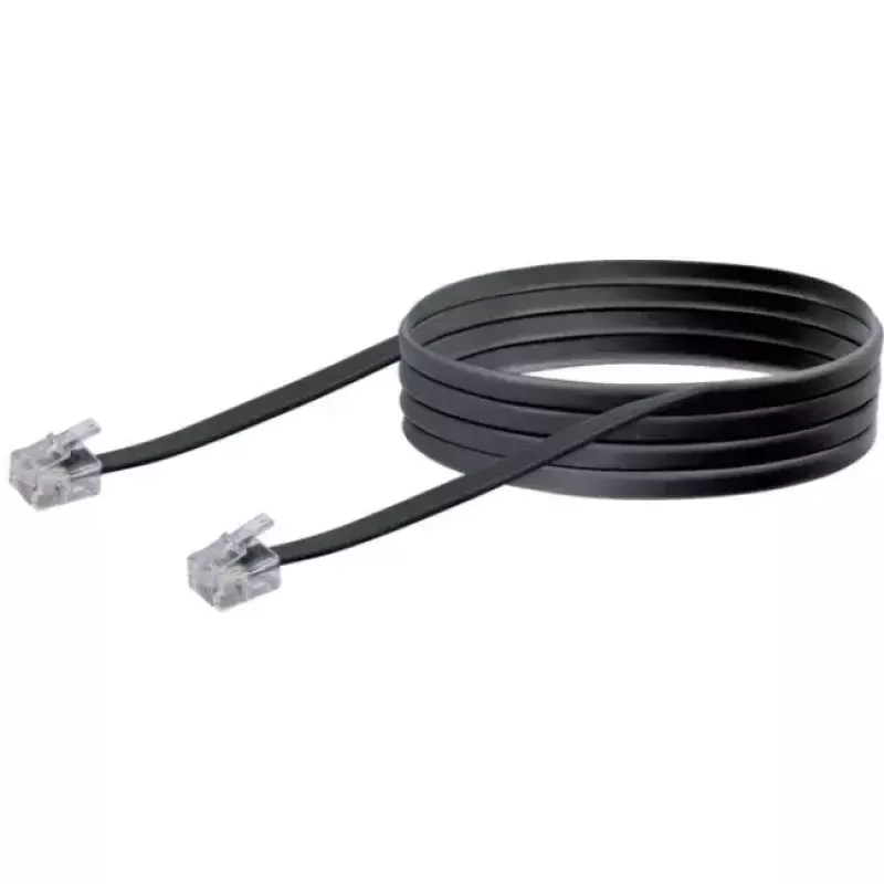 Telefono kabelis Schwaiger 6,0 m RJ-11 – RJ-11 juodas